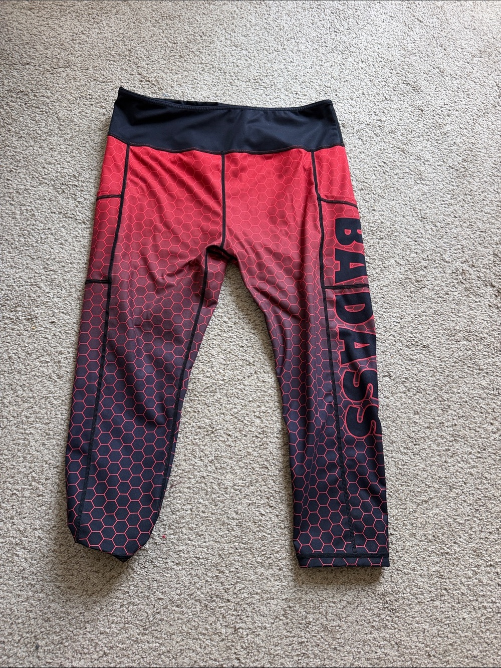Constantly Varied Gear Red & Black BADASS Active and reversible capris leggings